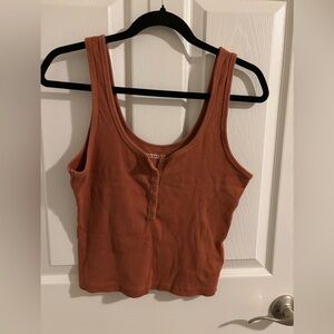 Abercrombie & Fitch Soft A&F Rib henley tank top